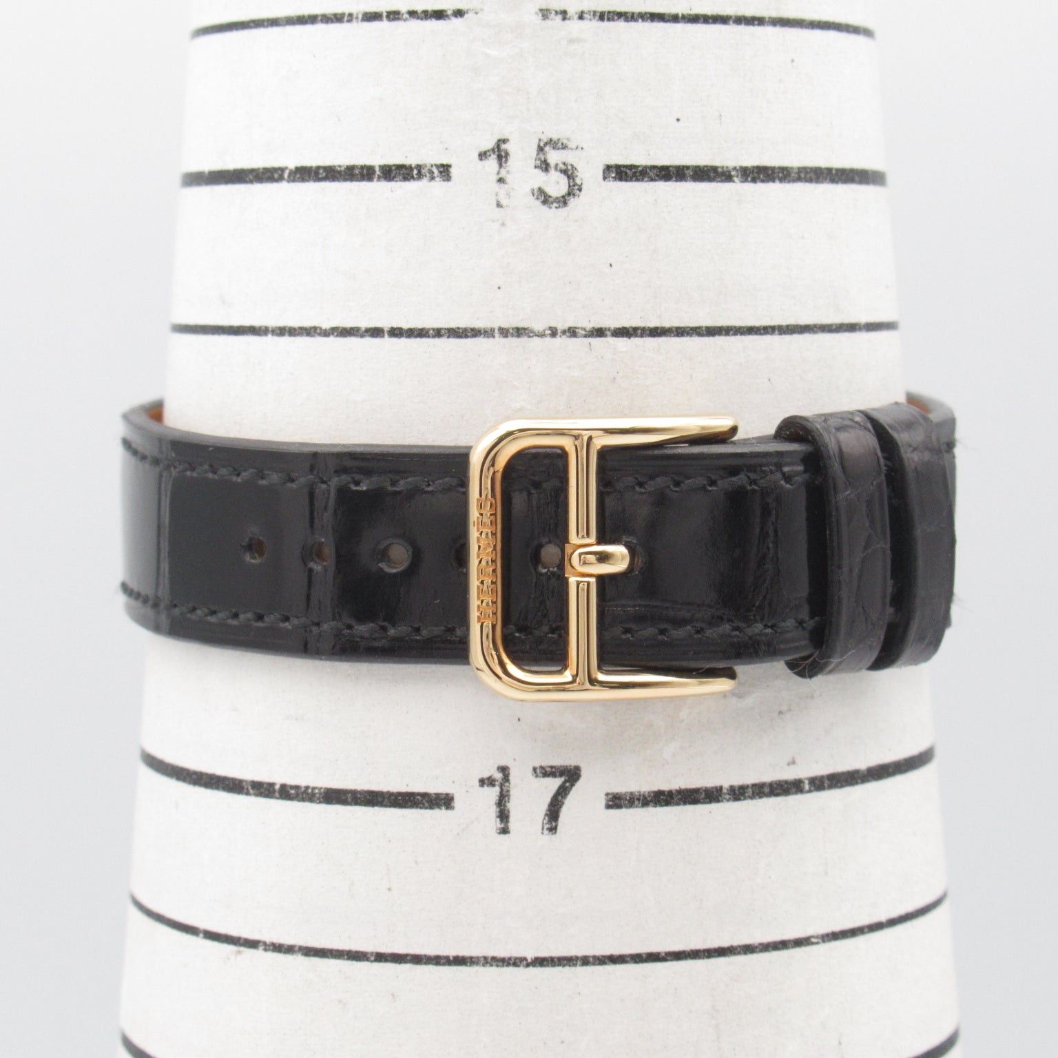 Hermes Hermes H Watch 11P Diamond Women Quartz Gp (Gold Plated) Leather Black Size ONE SIZE - 8 Thumbnail