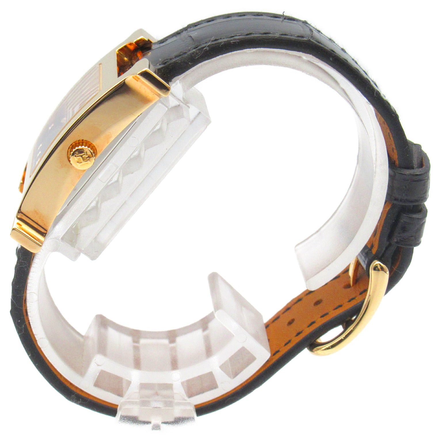 Hermes Hermes H Watch 11P Diamond Women Quartz Gp (Gold Plated) Leather Black Size ONE SIZE - 2 Thumbnail