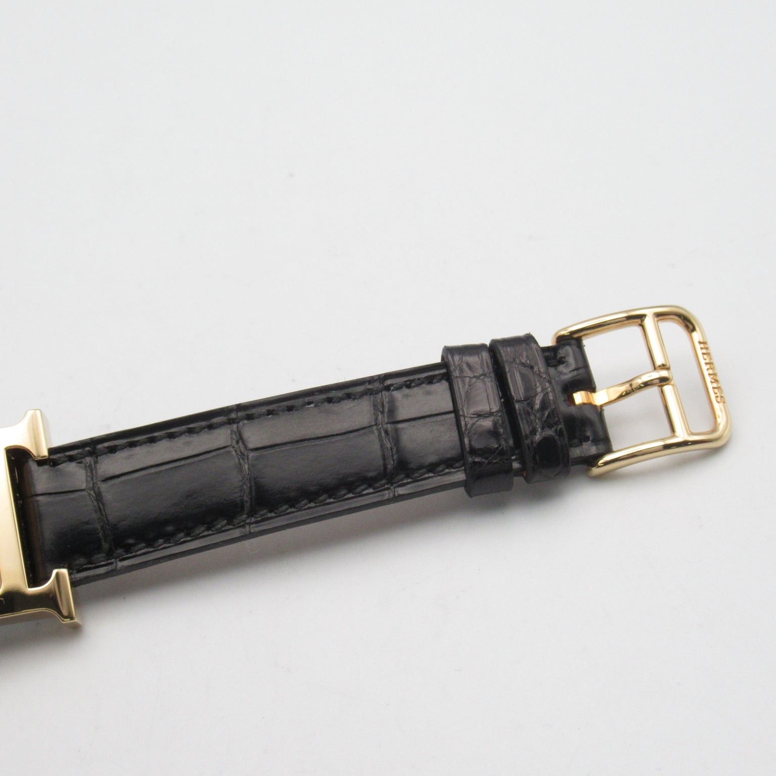 Hermes Hermes H Watch 11P Diamond Women Quartz Gp (Gold Plated) Leather Black Size ONE SIZE - 18 Thumbnail