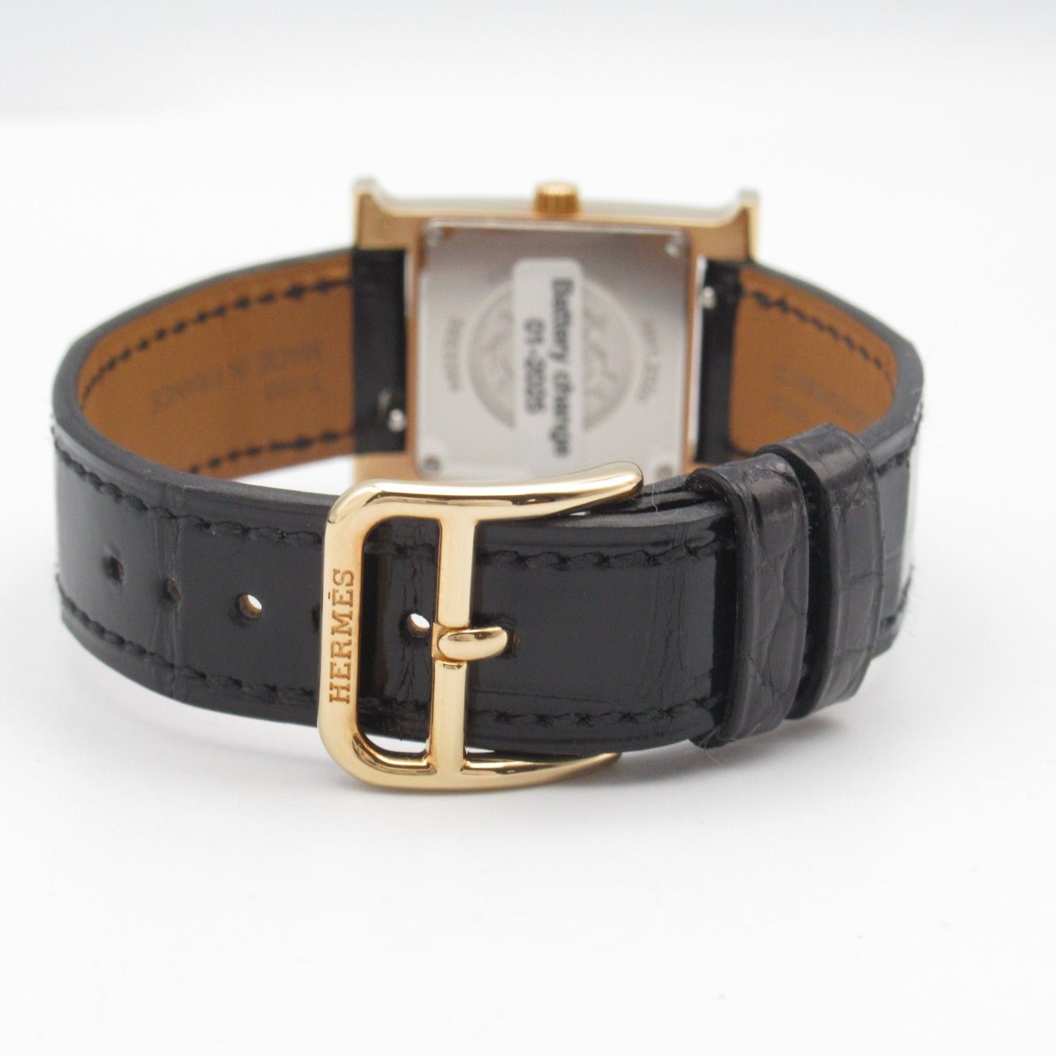 Hermes Hermes H Watch 11P Diamond Women Quartz Gp (Gold Plated) Leather Black Size ONE SIZE - 4 Thumbnail
