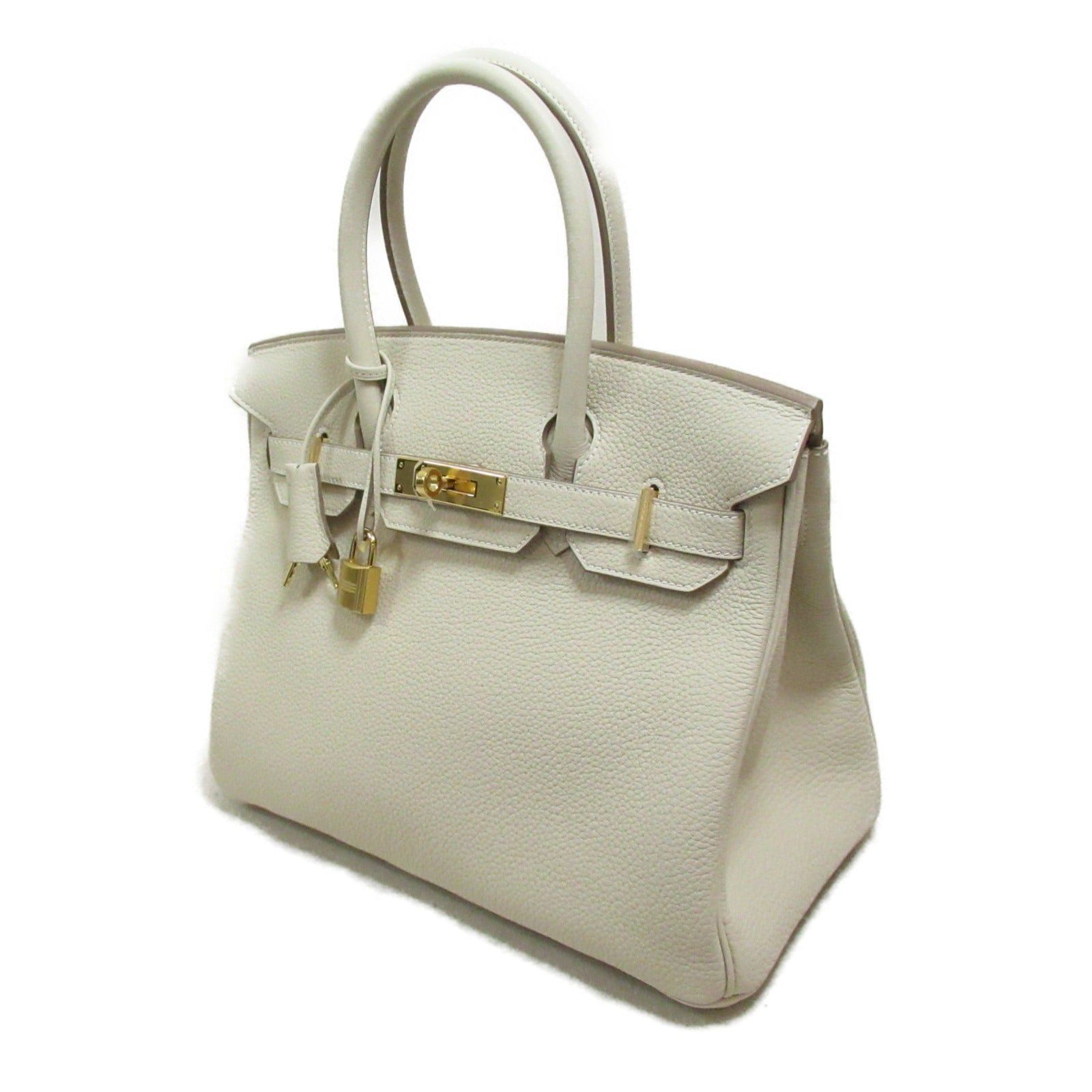 Hermes Hermes Birkin 30 Kure Handbag Leather Togo White Gold Hardware Double Engraved Size ONE SIZE - 3 Thumbnail
