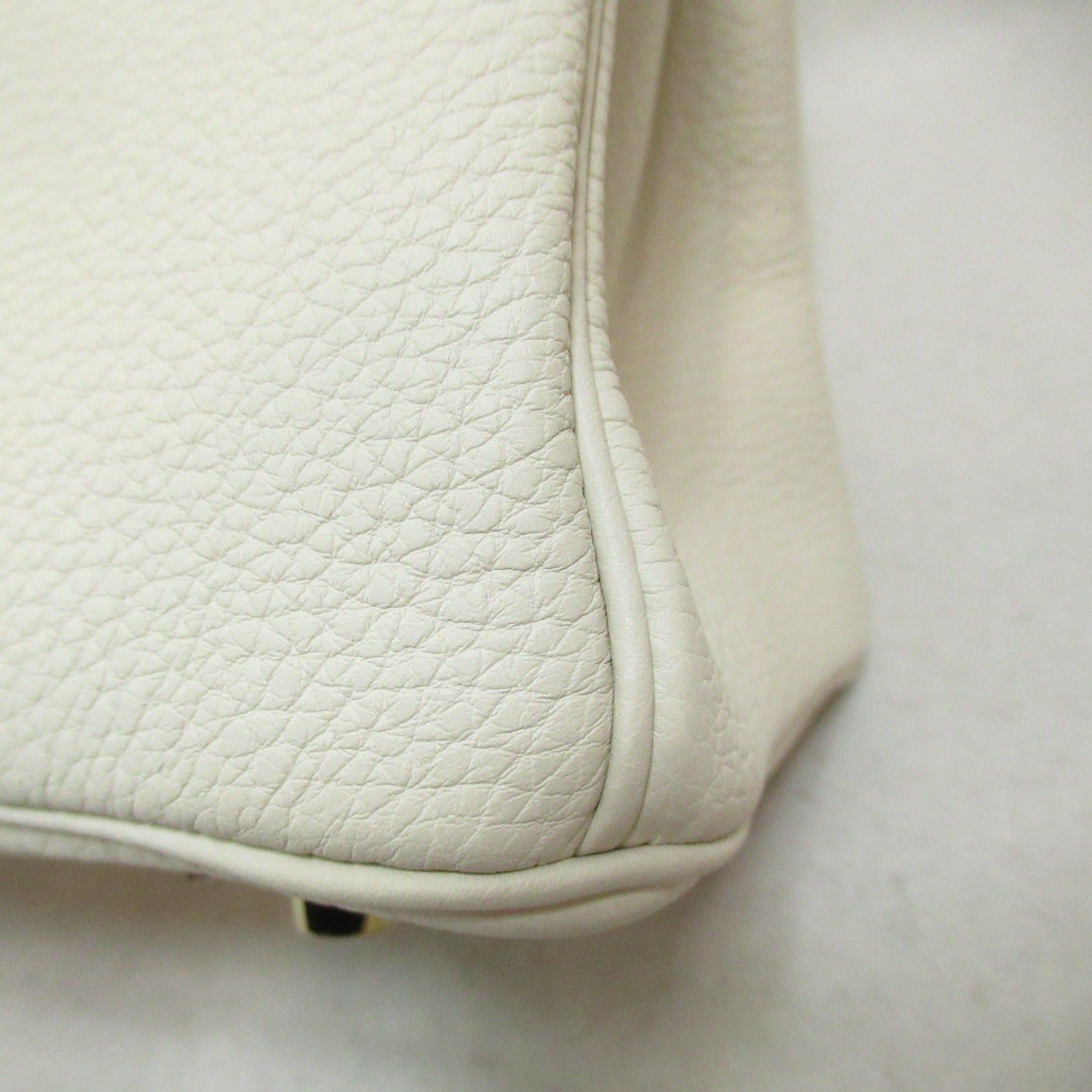 Hermes Hermes Birkin 30 Kure Handbag Leather Togo White Gold Hardware Double Engraved Size ONE SIZE - 9 Thumbnail