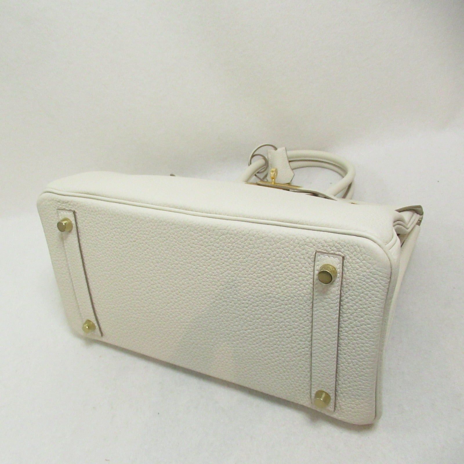 Hermes Hermes Birkin 30 Kure Handbag Leather Togo White Gold Hardware Double Engraved Size ONE SIZE - 4 Thumbnail