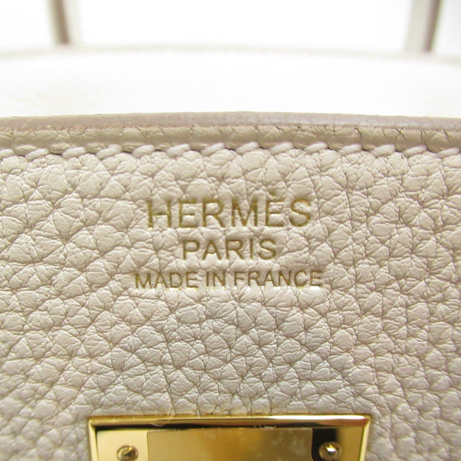 Hermes Hermes Birkin 30 Kure Handbag Leather Togo White Gold Hardware Double Engraved Size ONE SIZE - 6 Thumbnail