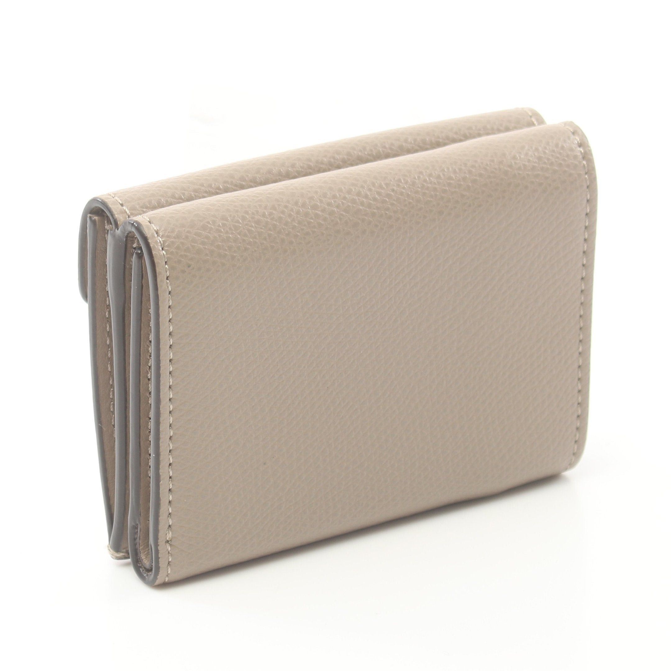 Fendi Fendi F Is Trifold Wallet Compact Leather Gray Beige Size ONE SIZE - 2 Thumbnail