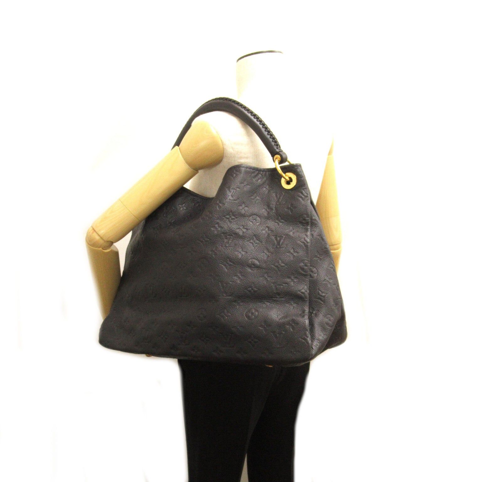 Louis Vuitton Louis Vuitton Artsy Mm Handbag Leather Monogram Empreinte Black Infini Size ONE SIZE - 5 Thumbnail