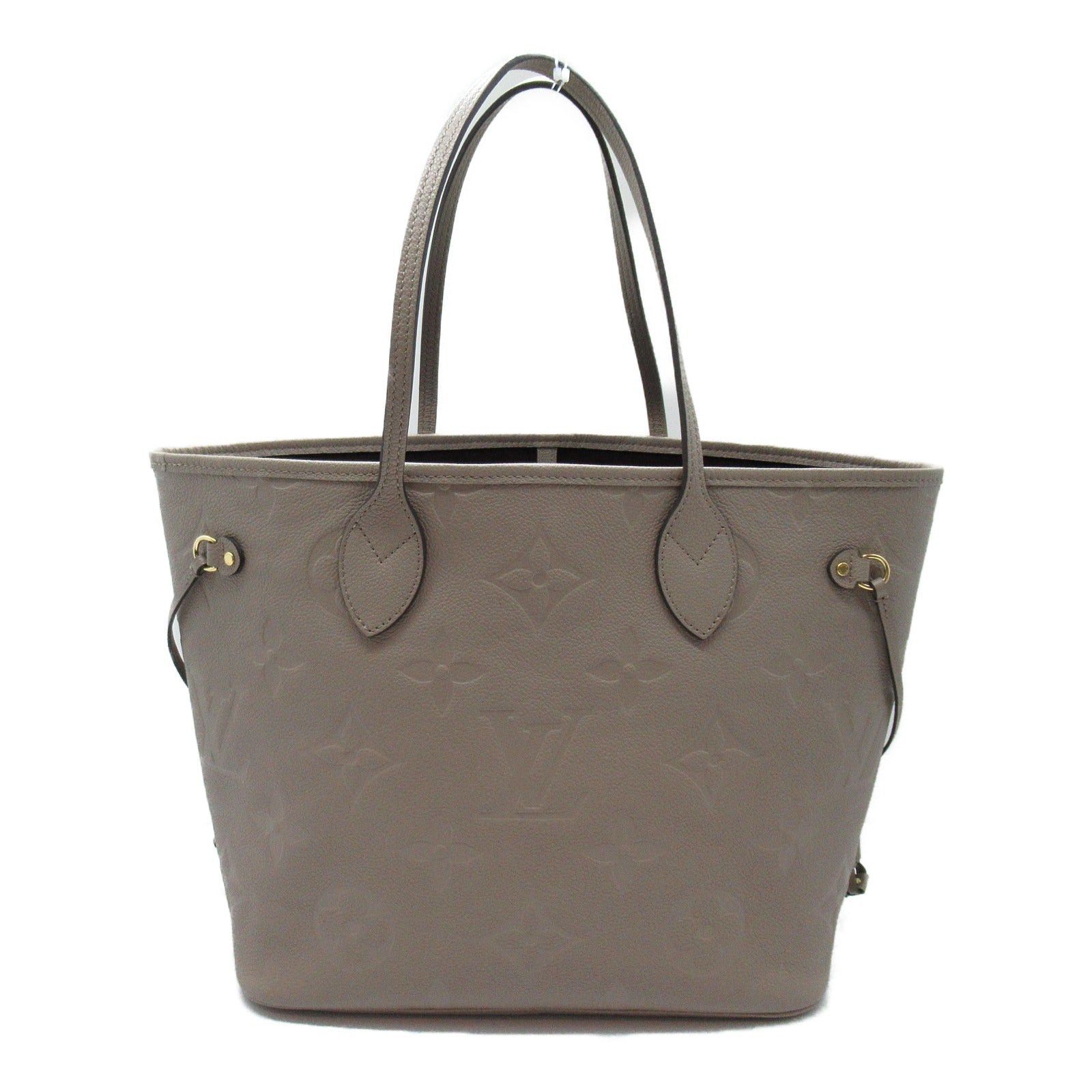 Louis Vuitton Louis Vuitton Neverfull Mm Handbag Tote Bag Calfskin (Cowhide) Monogram Empreinte Beige Tourterelle Size ONE SIZE - 2 Thumbnail