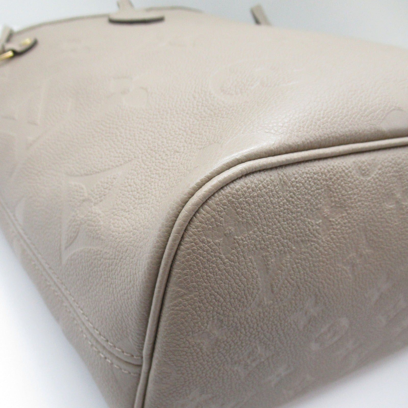 Louis Vuitton Louis Vuitton Neverfull Mm Handbag Tote Bag Calfskin (Cowhide) Monogram Empreinte Beige Tourterelle Size ONE SIZE - 9 Thumbnail