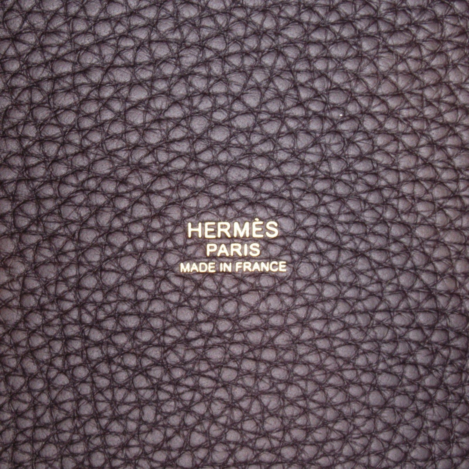 Hermes Hermes Picotan Lock Pm Prenoir Handbag Leather Clemence Black Gold Hardware Double Engraved Size ONE SIZE - 6 Thumbnail