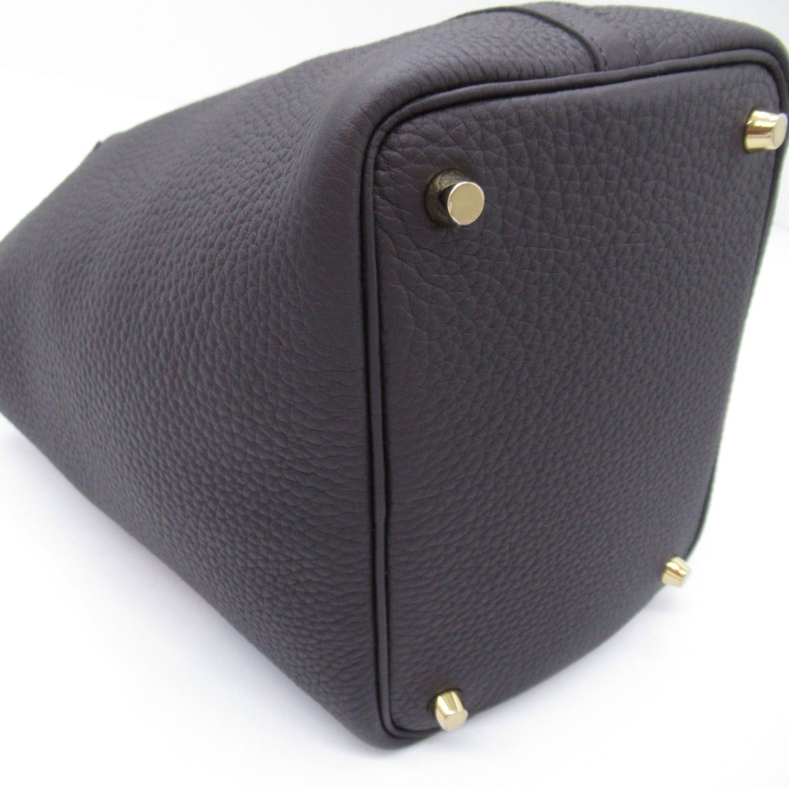 Hermes Hermes Picotan Lock Pm Prenoir Handbag Leather Clemence Black Gold Hardware Double Engraved Size ONE SIZE - 9 Thumbnail