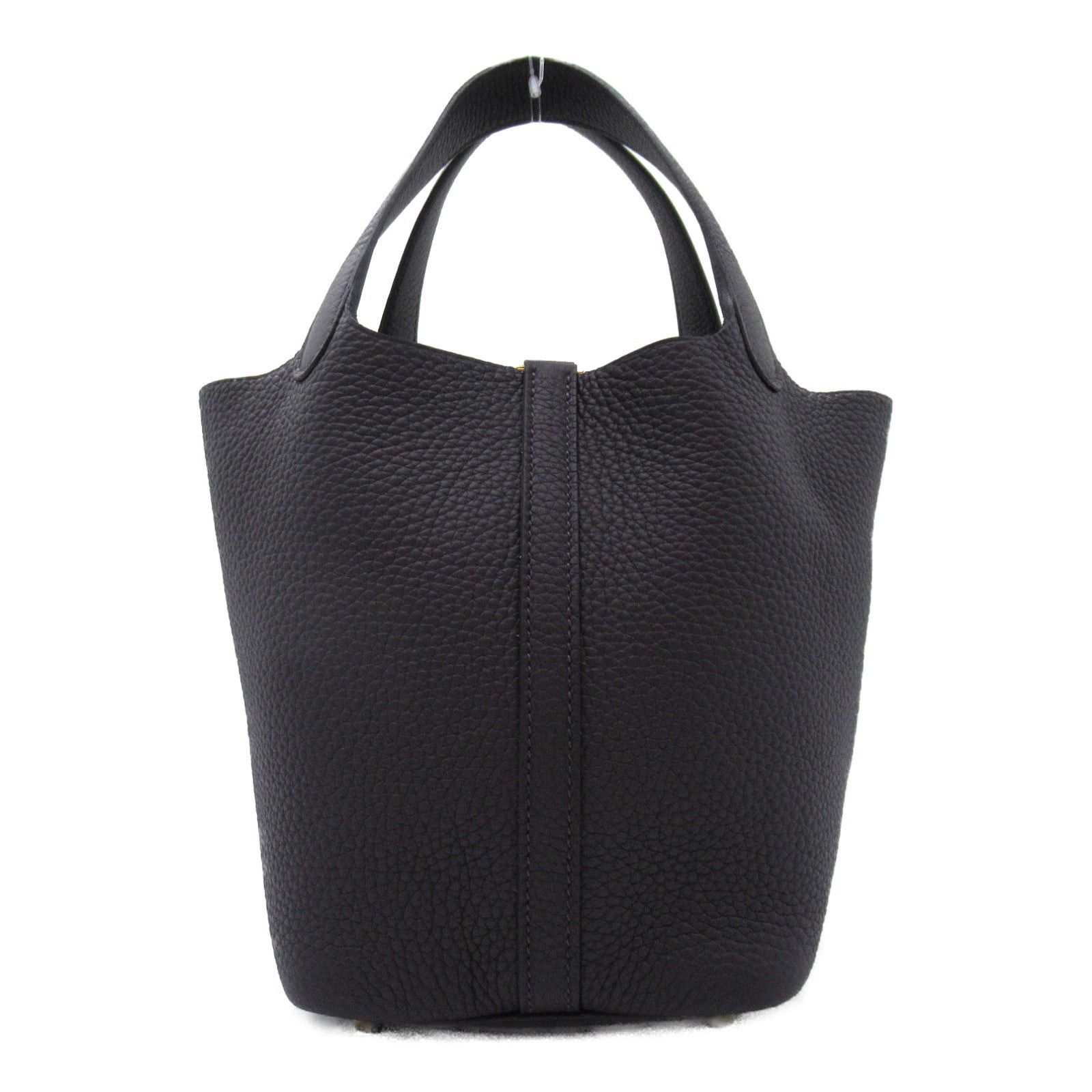 Hermes Hermes Picotan Lock Pm Prenoir Handbag Leather Clemence Black Gold Hardware Double Engraved Size ONE SIZE - 2 Thumbnail