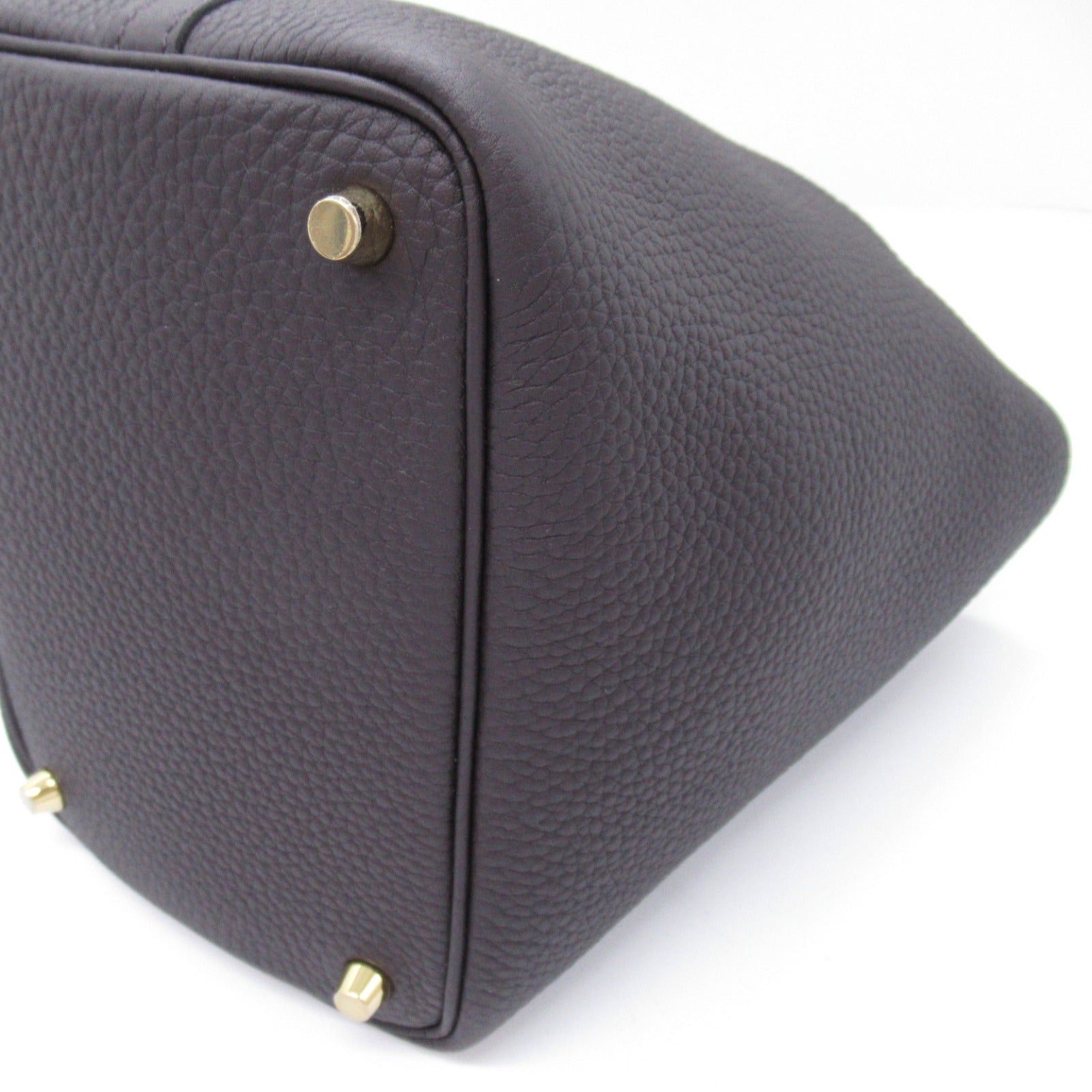 Hermes Hermes Picotan Lock Pm Prenoir Handbag Leather Clemence Black Gold Hardware Double Engraved Size ONE SIZE - 10 Thumbnail