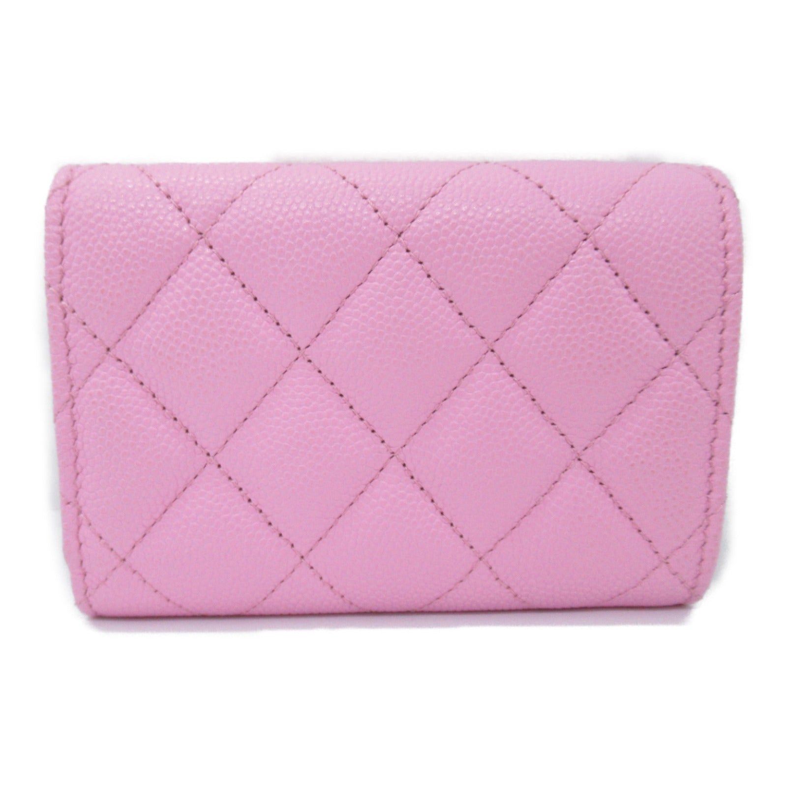 Chanel Chanel Classic Small Flap Wallet Tri-Fold Trifold Caviar Skin (Grained Calf) Pink Gold Hardware Size ONE SIZE - 2 Thumbnail