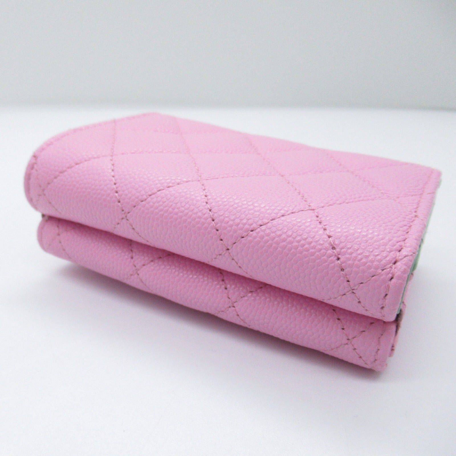 Chanel Chanel Classic Small Flap Wallet Tri-Fold Trifold Caviar Skin (Grained Calf) Pink Gold Hardware Size ONE SIZE - 7 Thumbnail