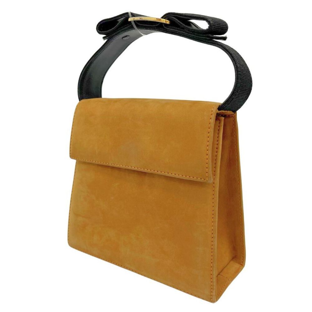 Salvatore Ferragamo Vara Brown Suede Handbag (Pre-Owned) Size ONE SIZE - 3 Thumbnail