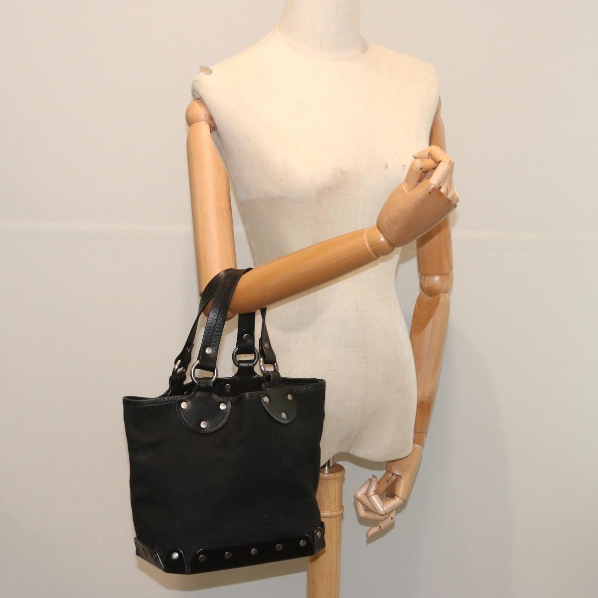 Bally -- Black Canvas Handbag (Pre-Owned) Size ONE SIZE - 8 Thumbnail