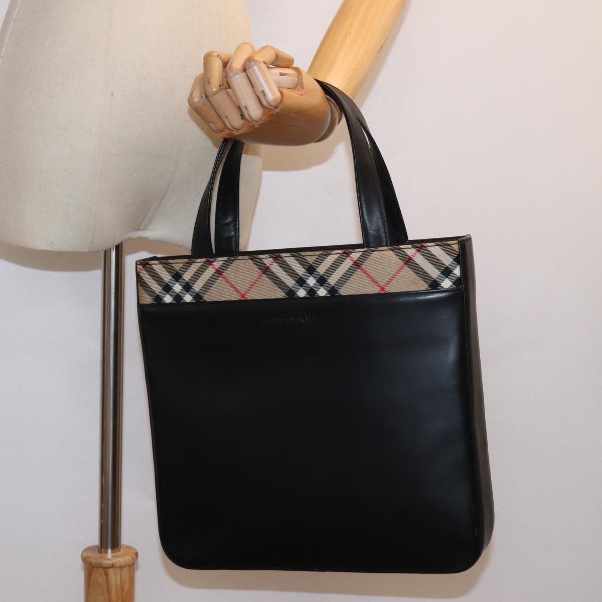 Burberry Nova Check Black Synthetic Handbag (Pre-Owned) Size ONE SIZE - 7 Thumbnail