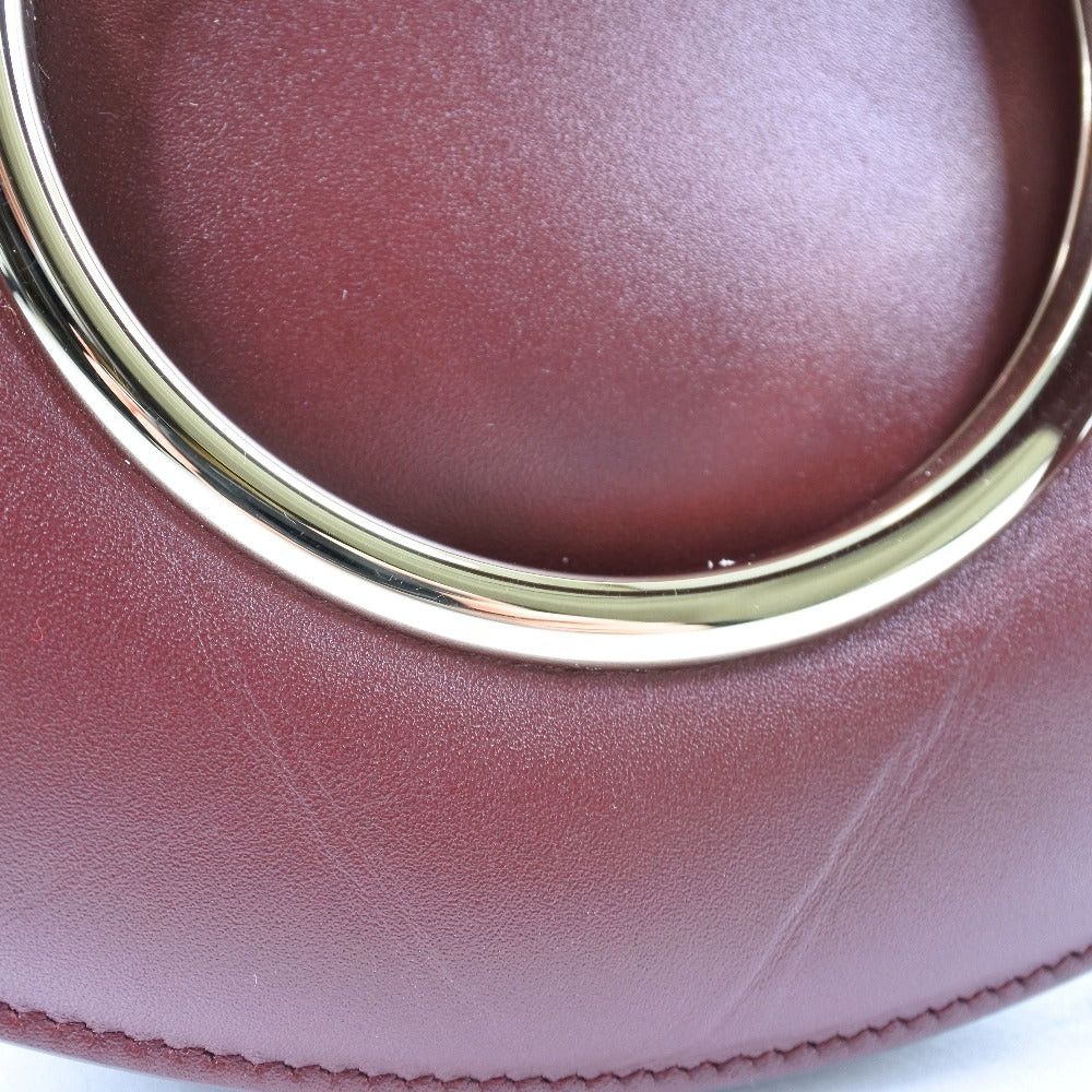 Salvatore Ferragamo Gancio Burgundy Leather Shoulder Bag (Pre-Owned) Size ONE SIZE - 9 Thumbnail