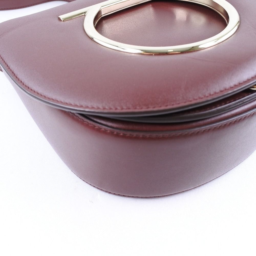 Salvatore Ferragamo Gancio Burgundy Leather Shoulder Bag (Pre-Owned) Size ONE SIZE - 10 Thumbnail