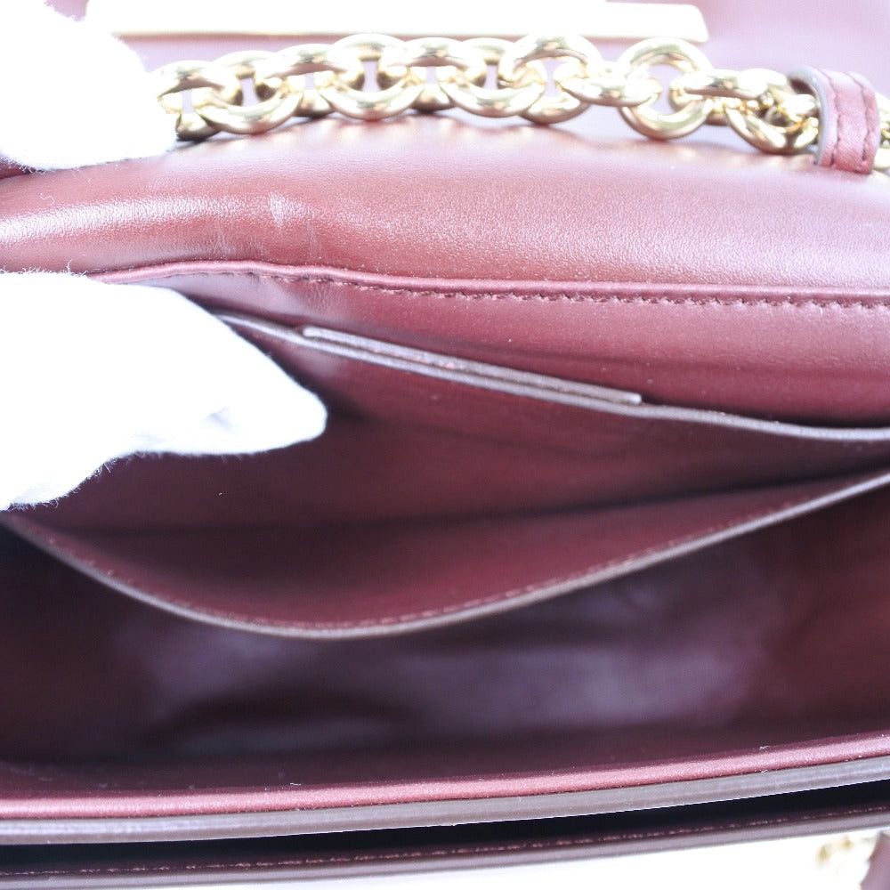 Salvatore Ferragamo Gancio Burgundy Leather Shoulder Bag (Pre-Owned) Size ONE SIZE - 8 Thumbnail