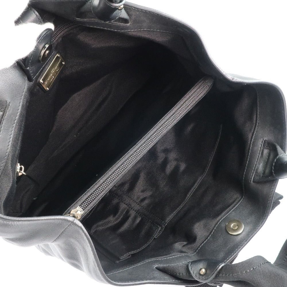 Salvatore Ferragamo Vara Black Leather Handbag (Pre-Owned) Size ONE SIZE - 6 Thumbnail