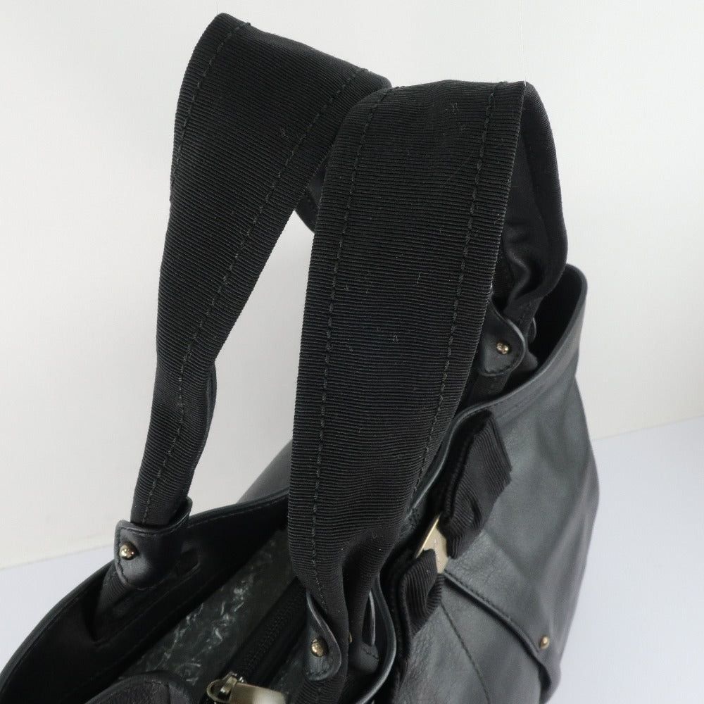 Salvatore Ferragamo Vara Black Leather Handbag (Pre-Owned) Size ONE SIZE - 4 Thumbnail