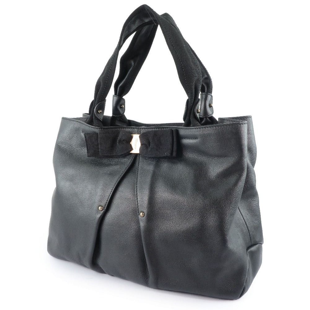 Salvatore Ferragamo Vara Black Leather Handbag (Pre-Owned) Size ONE SIZE - 8 Thumbnail