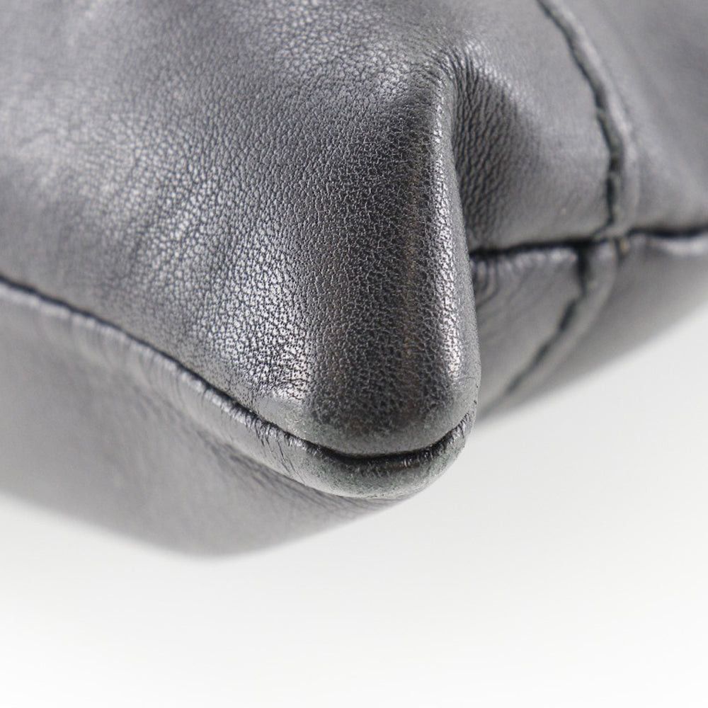 Balenciaga Navy Black Leather Clutch Bag (Pre-Owned) Size ONE SIZE - 4 Thumbnail