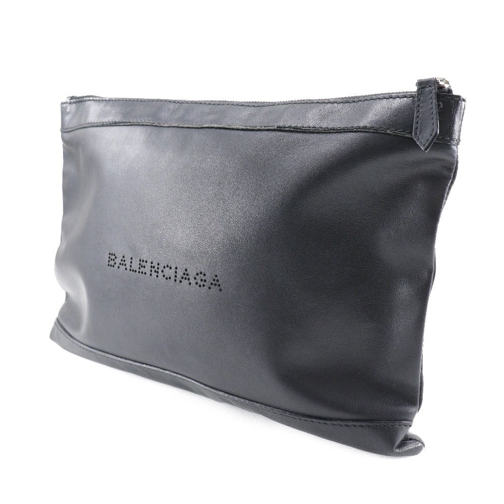 Balenciaga Navy Black Leather Clutch Bag (Pre-Owned) Size ONE SIZE - 8 Thumbnail