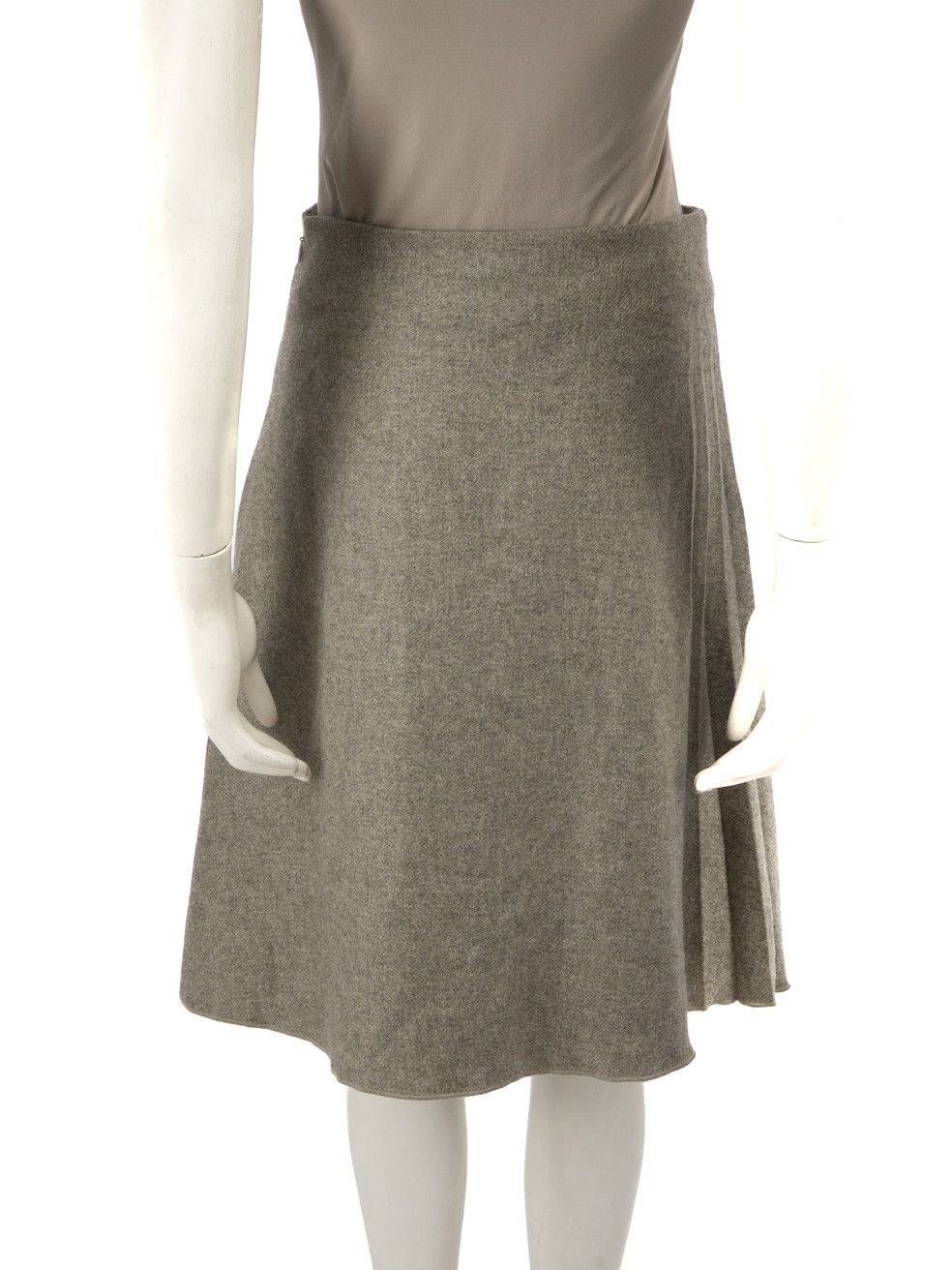 Loro Piana Grey Knee Length Skirt Size 27" / US 4 / IT 40 - 3 Thumbnail