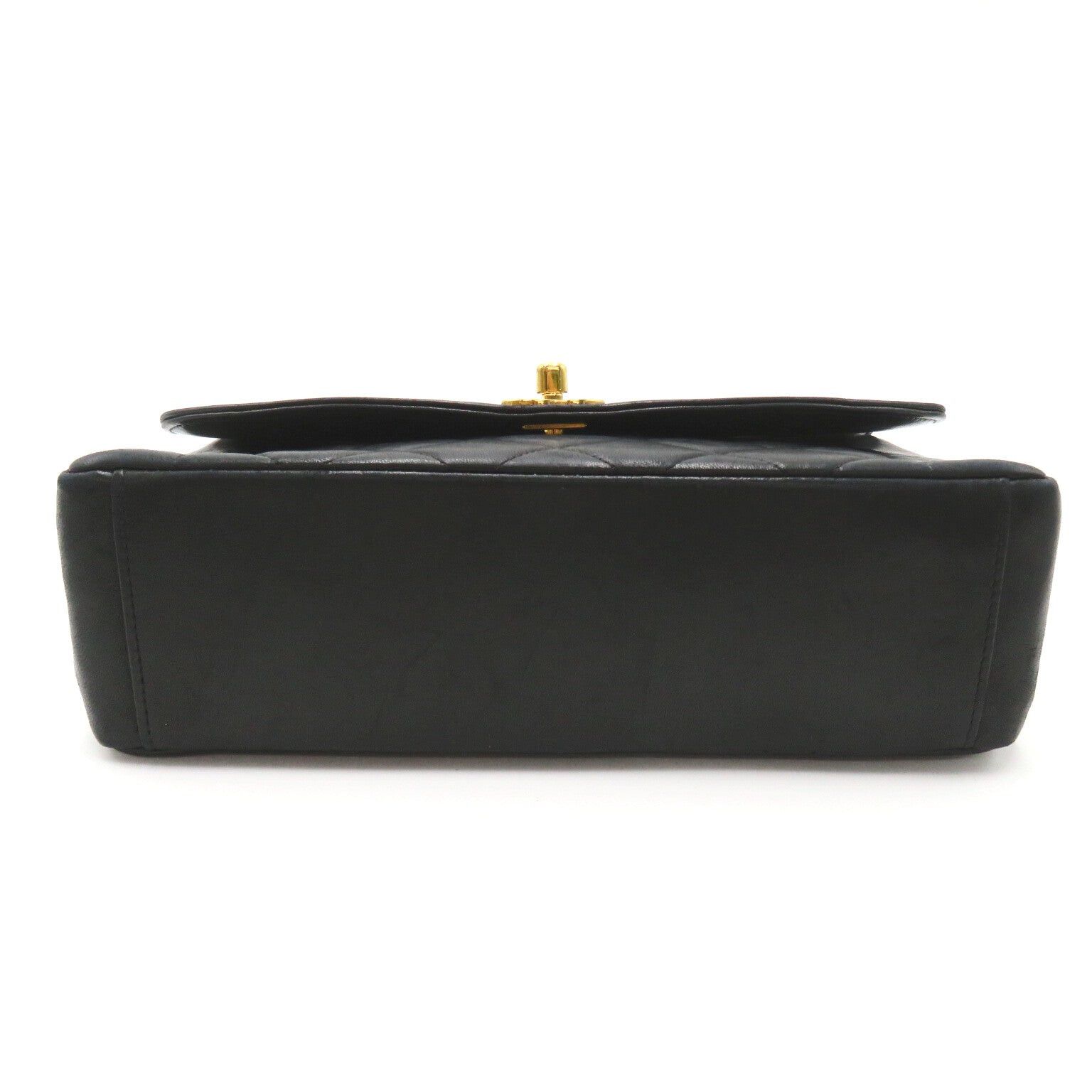 Chanel Chanel Matelasse Diana Chain Shoulder Bag Lambskin (Sheepskin) Black Gold Hardware Size ONE SIZE - 4 Thumbnail