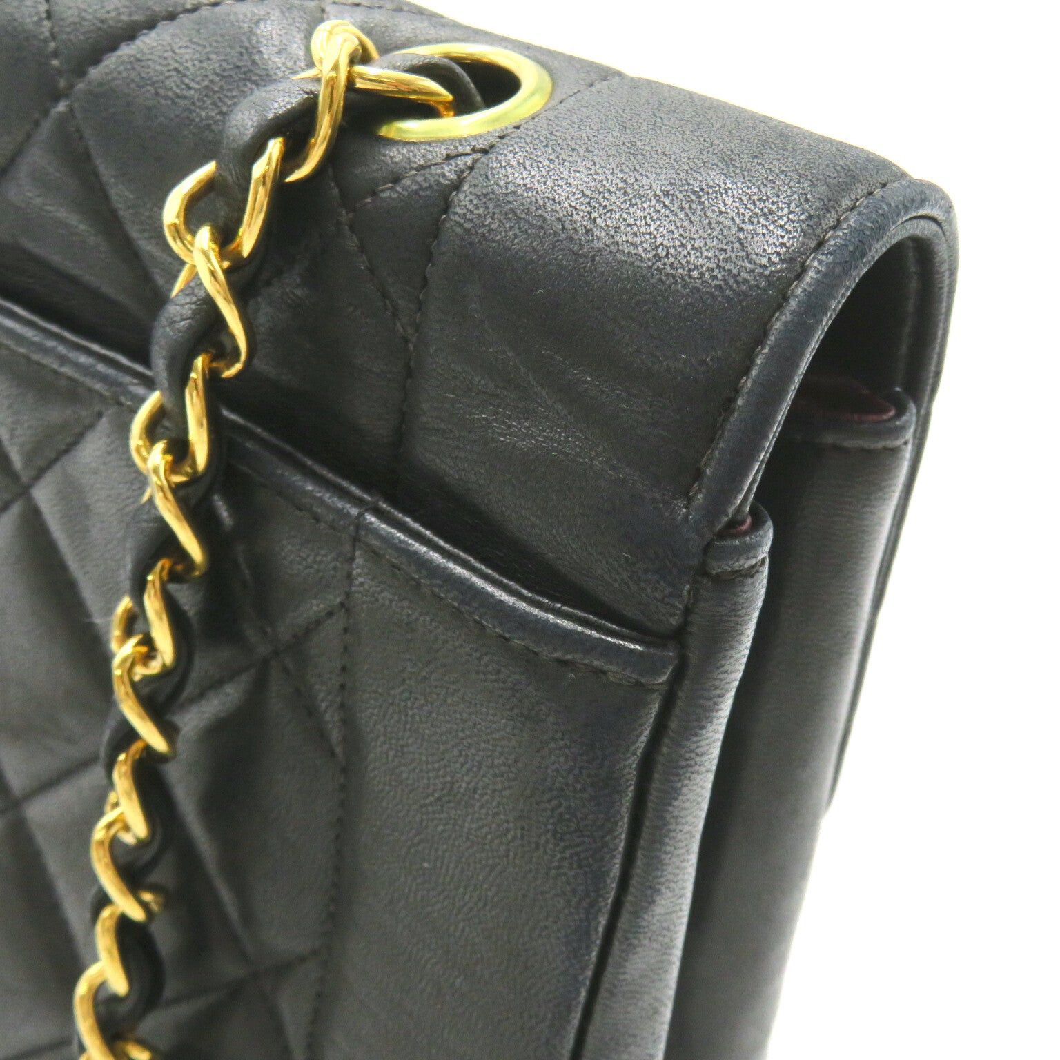 Chanel Chanel Matelasse Diana Chain Shoulder Bag Lambskin (Sheepskin) Black Gold Hardware Size ONE SIZE - 14 Thumbnail