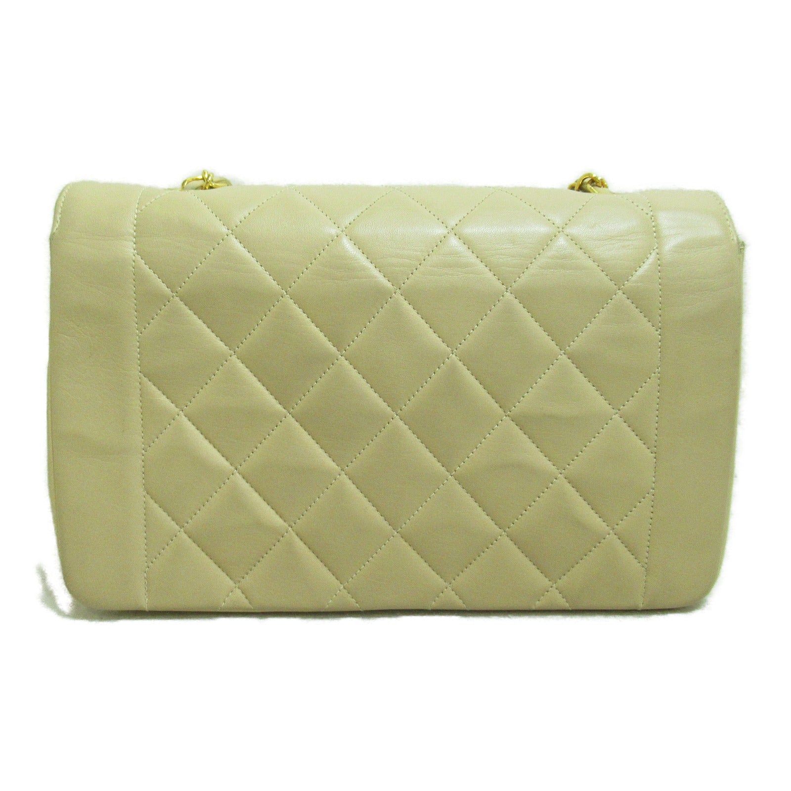 Chanel Chanel Matelasse Diana Chain Shoulder Bag Lambskin (Sheepskin) Beige Gold Hardware Size ONE SIZE - 2 Thumbnail