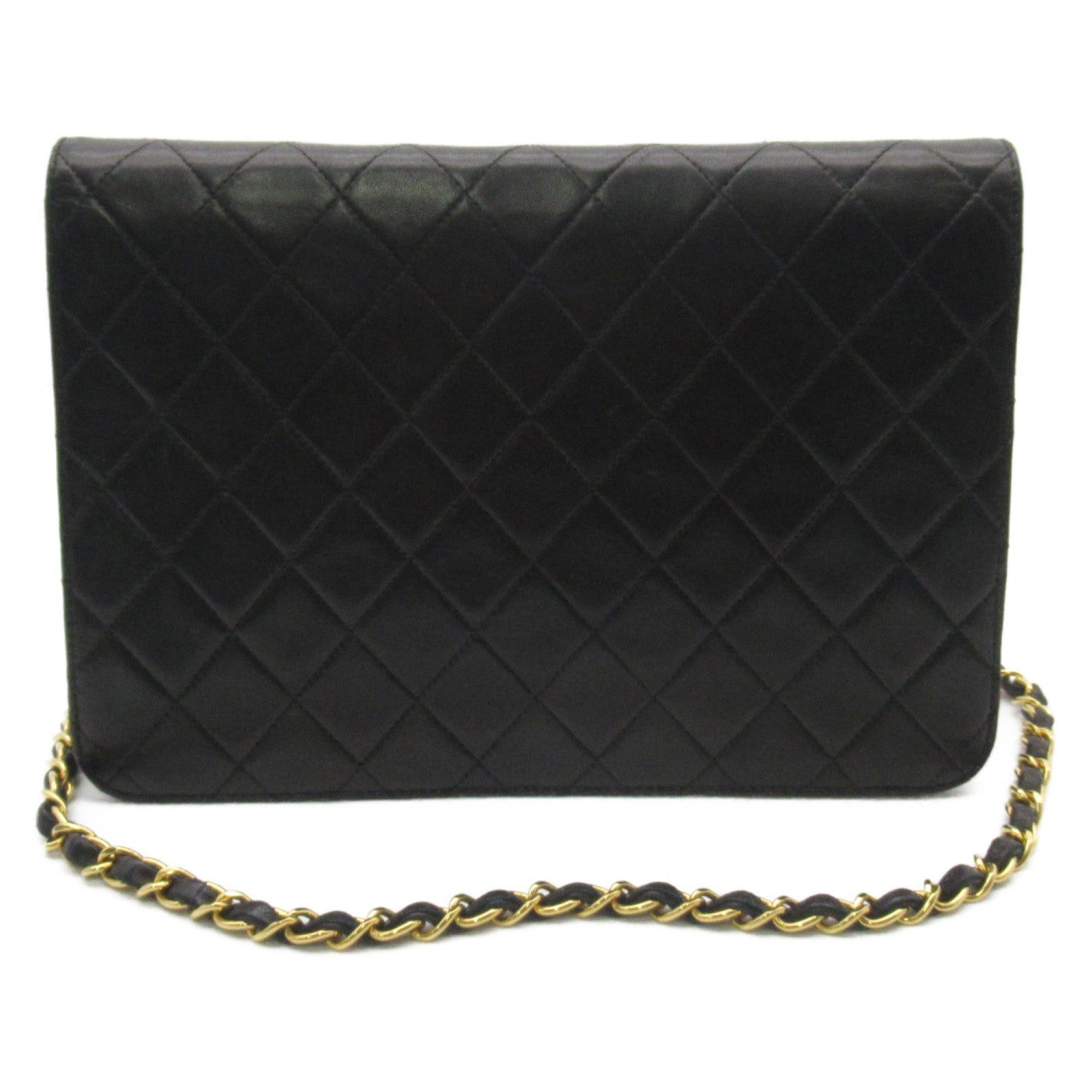 Chanel Chanel Push Lock Matelasse Chain Shoulder Bag Lambskin (Sheepskin) Black Gold Hardware Size ONE SIZE - 3 Thumbnail