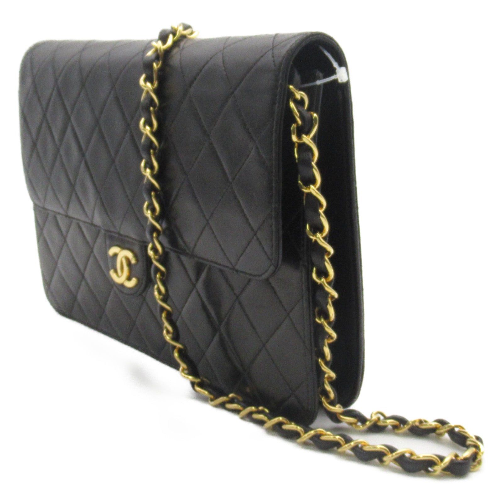 Chanel Chanel Push Lock Matelasse Chain Shoulder Bag Lambskin (Sheepskin) Black Gold Hardware Size ONE SIZE - 2 Thumbnail