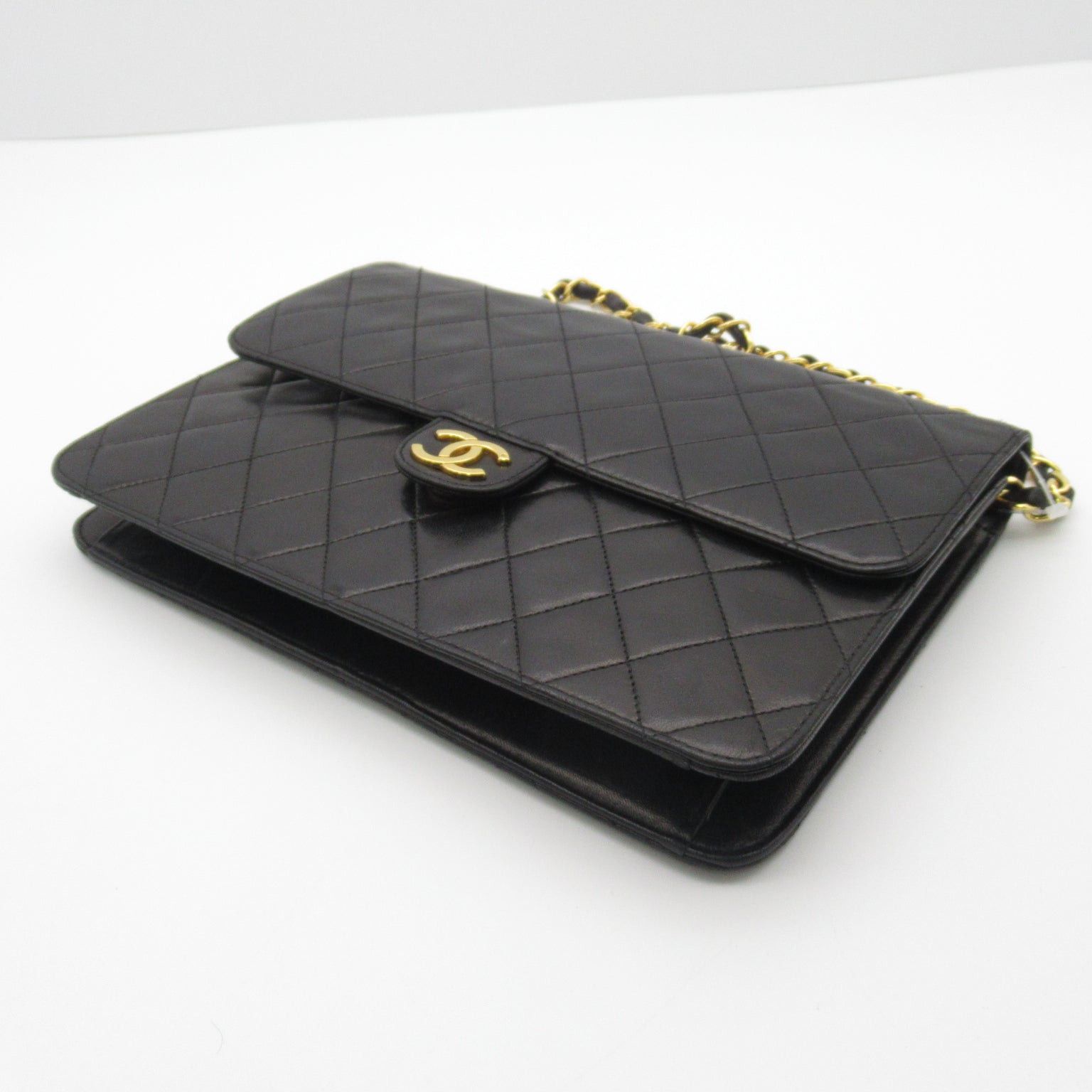 Chanel Chanel Push Lock Matelasse Chain Shoulder Bag Lambskin (Sheepskin) Black Gold Hardware Size ONE SIZE - 5 Thumbnail