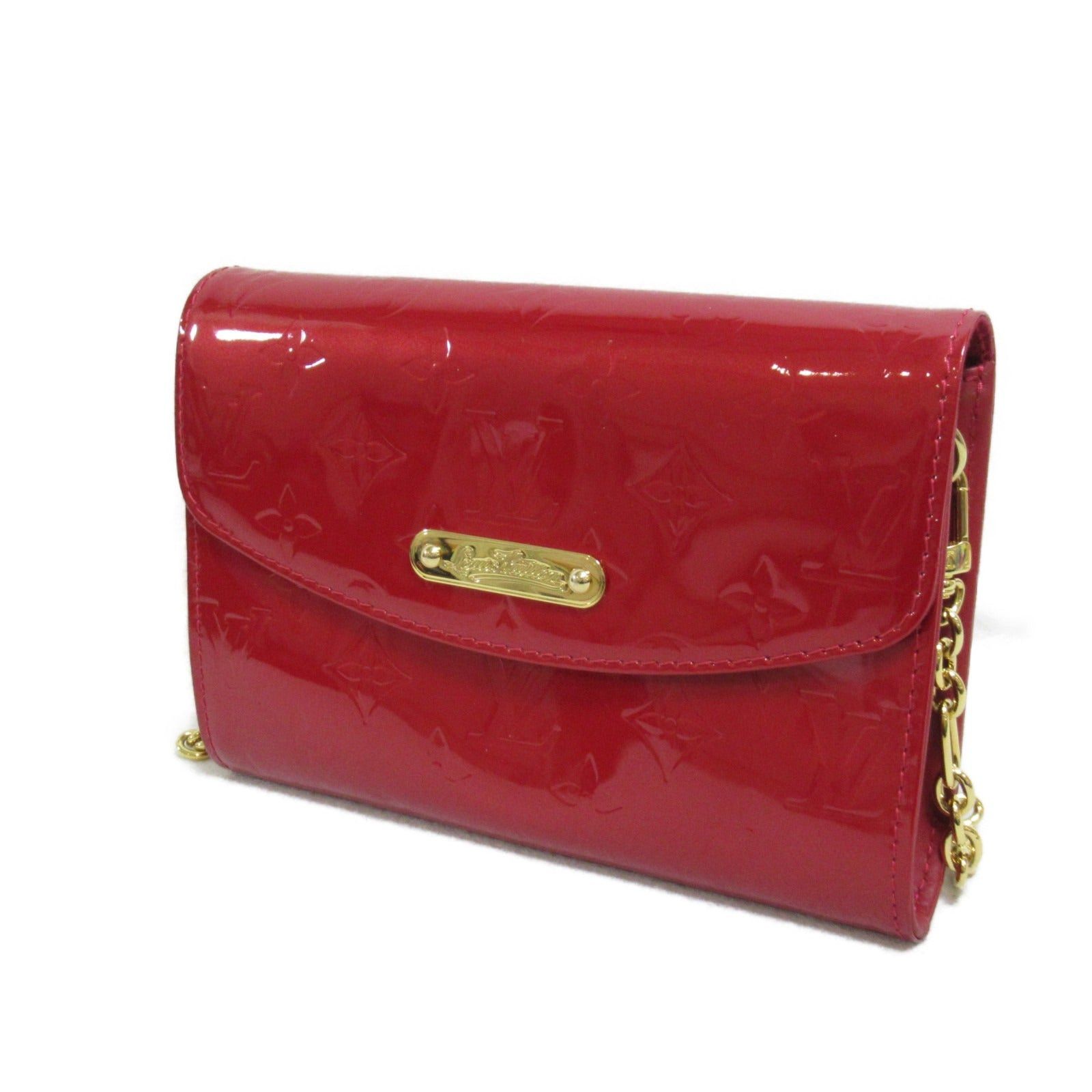 Louis Vuitton Louis Vuitton Belair Shoulder Bag Leather Patent Vernis Red Pomme D'Amour Size ONE SIZE - 3 Thumbnail