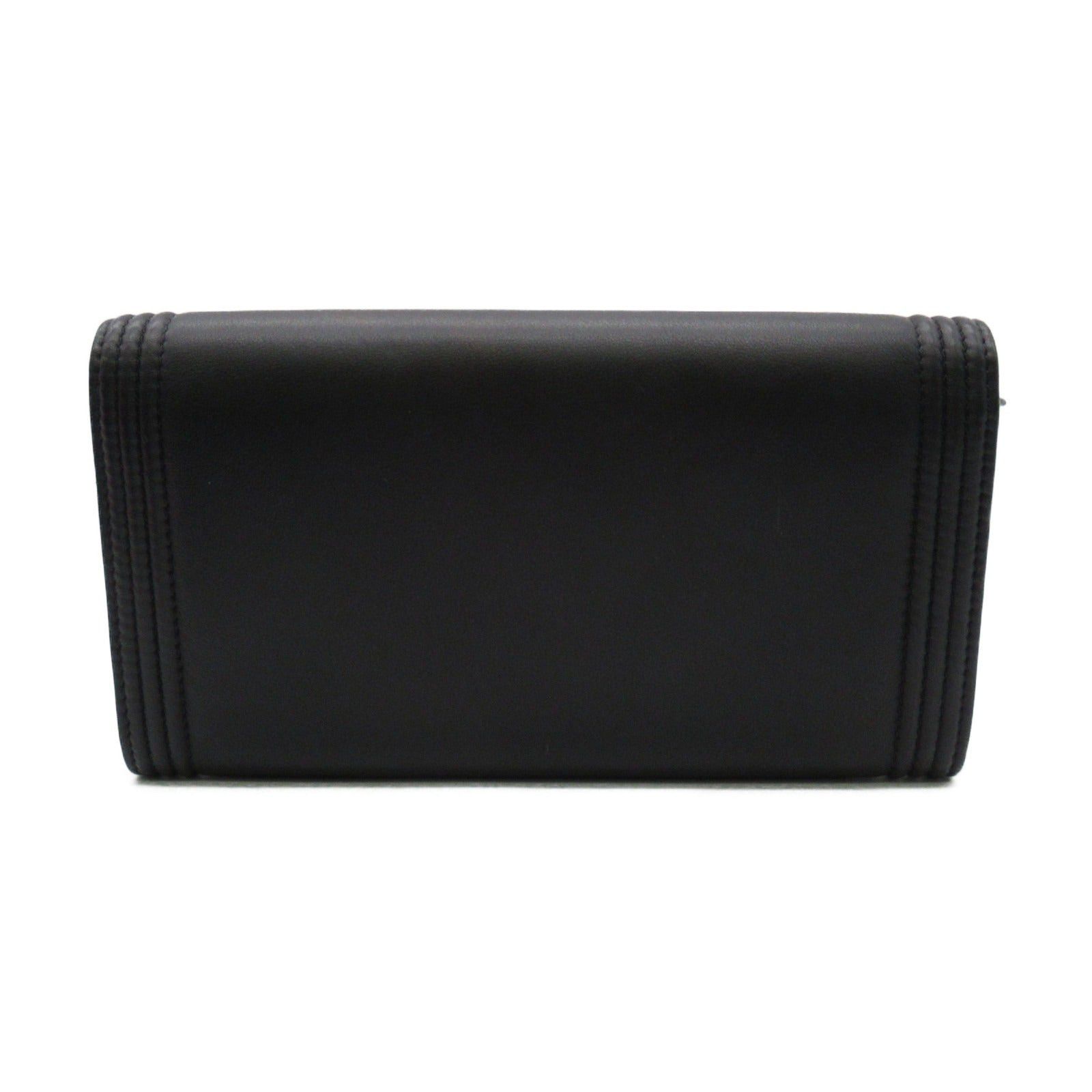 Chanel Chanel Bi-Fold Long Wallet Lambskin (Sheepskin) Calfskin (Cowhide) Black Gold Hardware Size ONE SIZE - 2 Thumbnail
