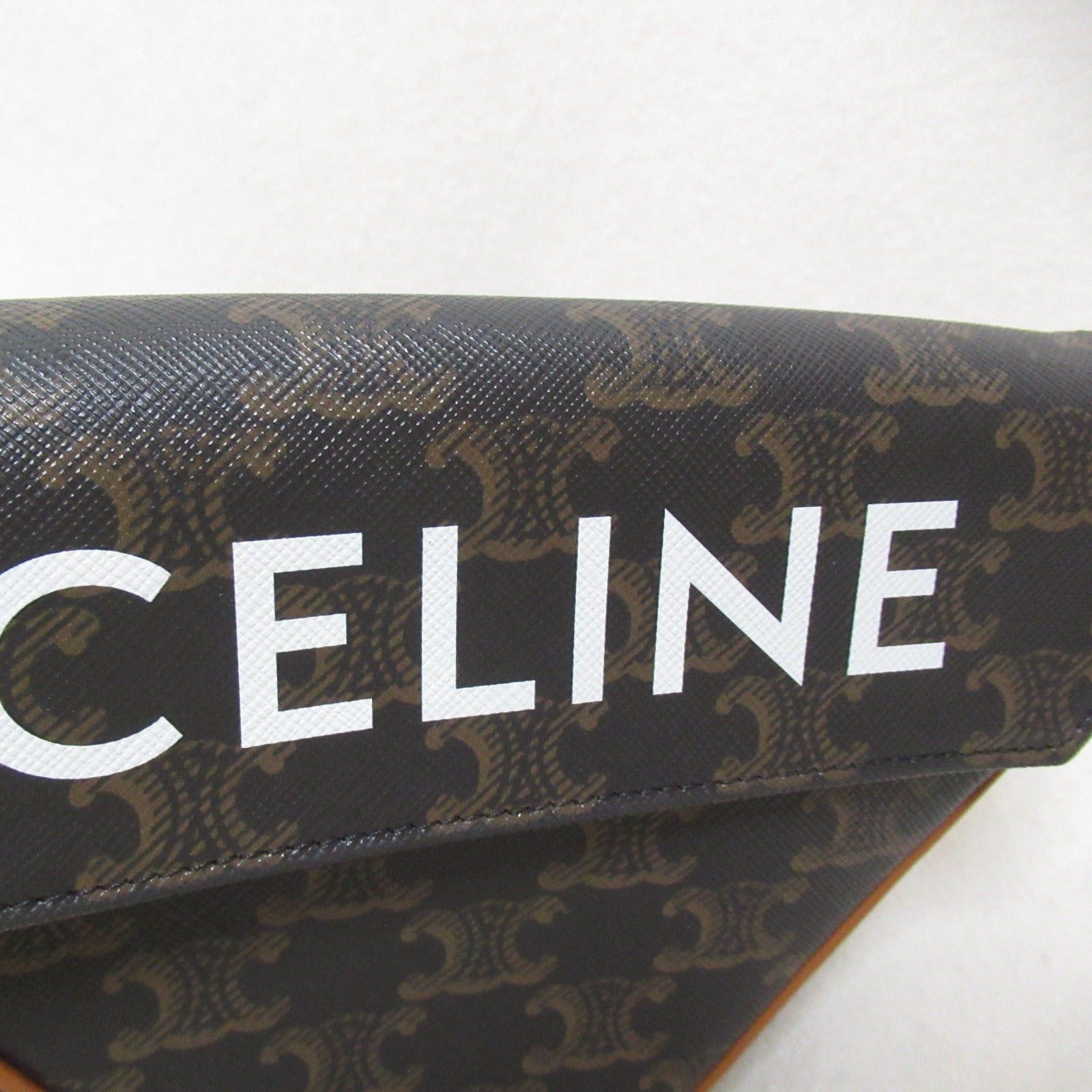 Celine Celine Triomphe Triangle Shoulder Bag Canvas Black Brown Size ONE SIZE - 6 Thumbnail