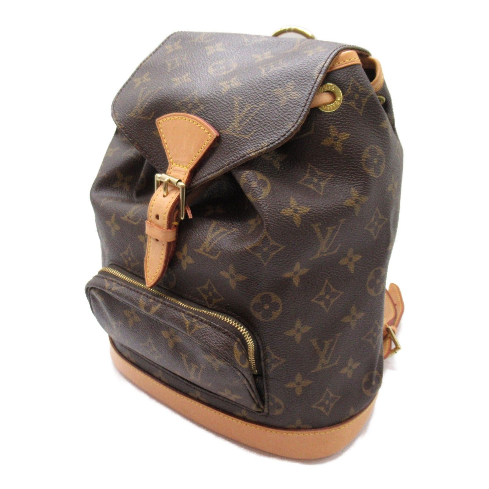 Louis Vuitton Louis Vuitton Montsouris Mm Backpack Rucksack Coated Canvas Monogram Brown Size ONE SIZE - 3 Thumbnail