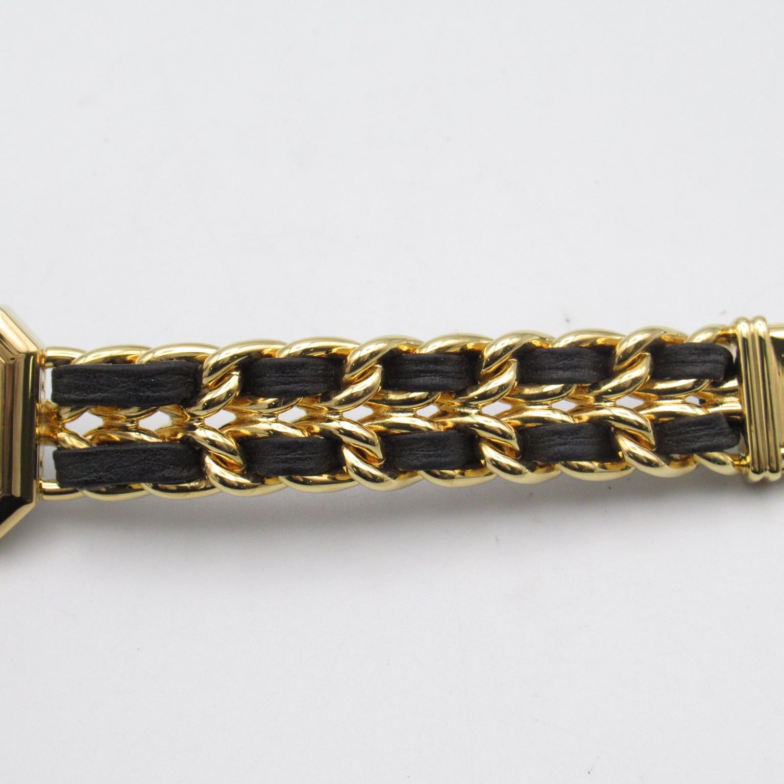 Chanel Premier L Women Watch Quartz Gp (Gold Plated) Leather Belt Black