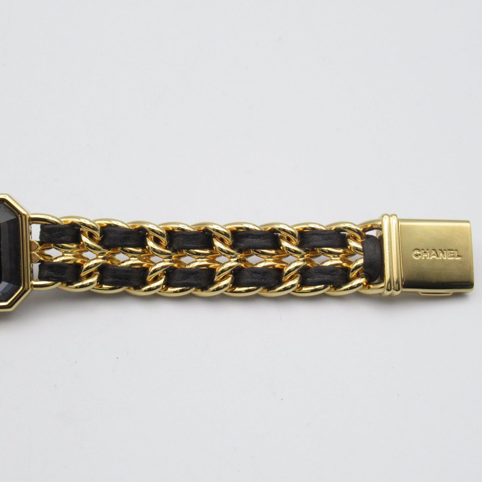 Chanel Premier L Women Watch Quartz Gp (Gold Plated) Leather Belt Black