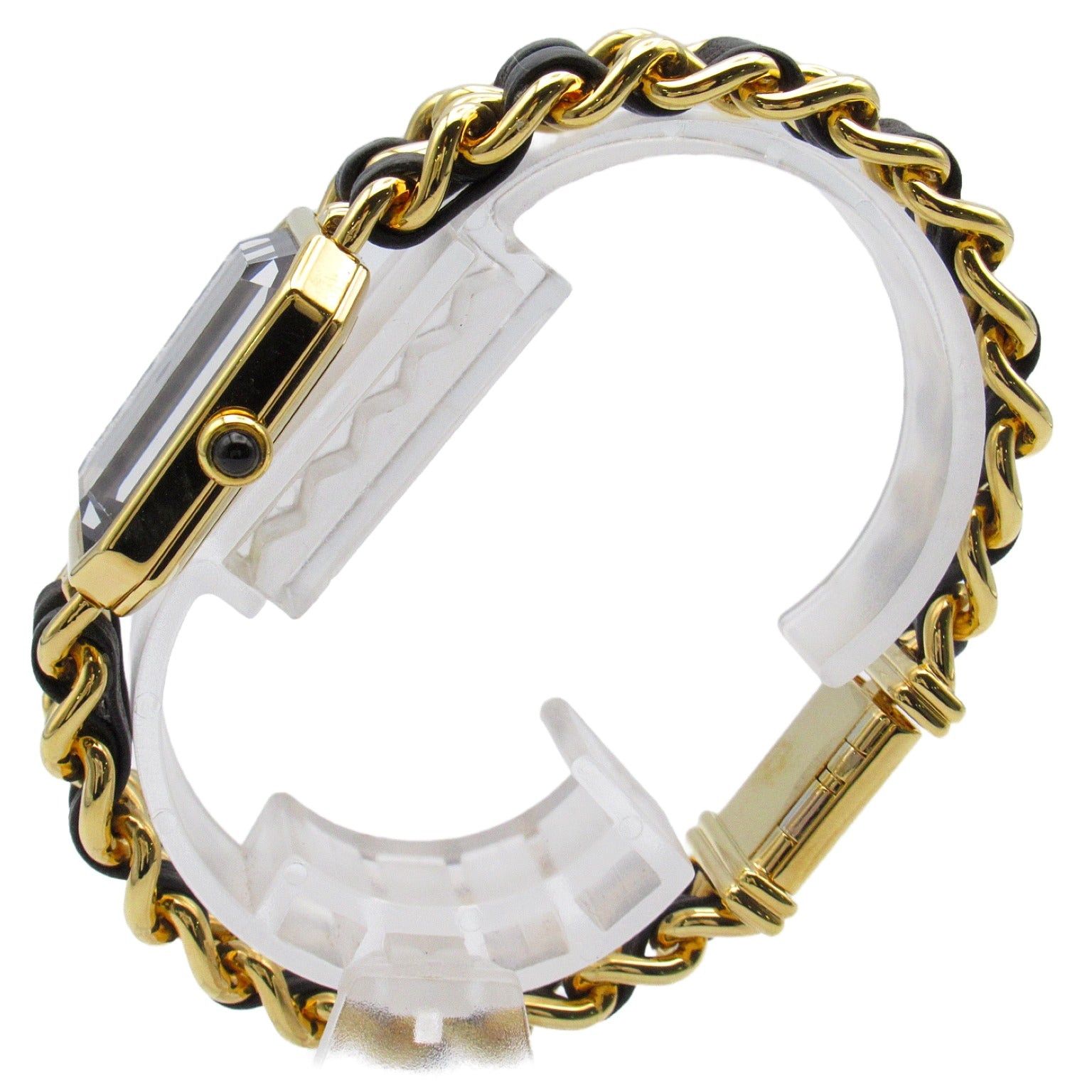 Chanel Premier L Women Watch Quartz Gp (Gold Plated) Leather Belt Black