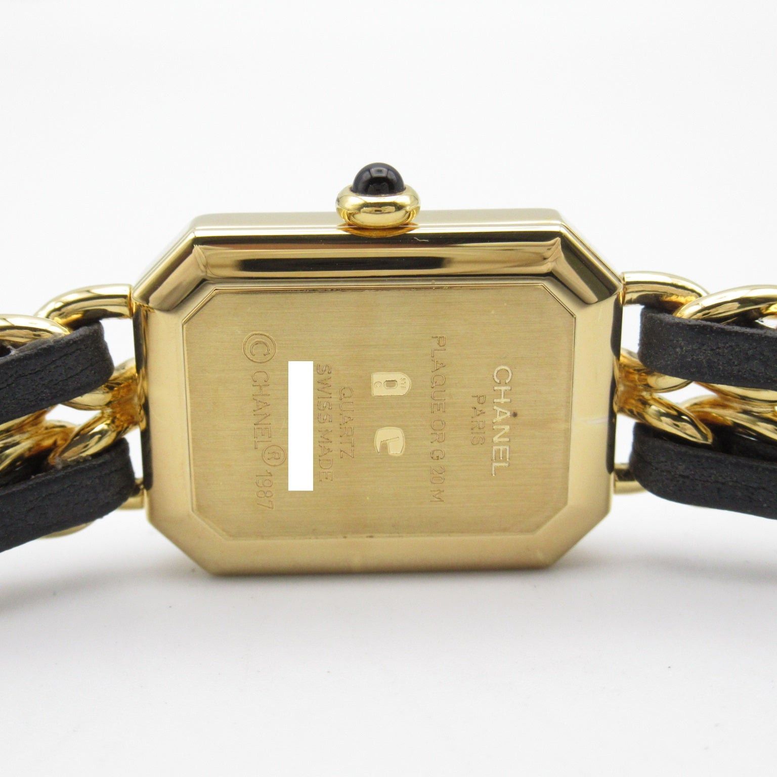Chanel Premier L Women Watch Quartz Gp (Gold Plated) Leather Belt Black
