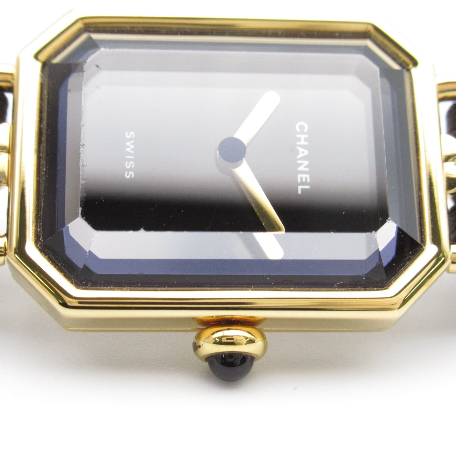 Chanel Premier L Women Watch Quartz Gp (Gold Plated) Leather Belt Black