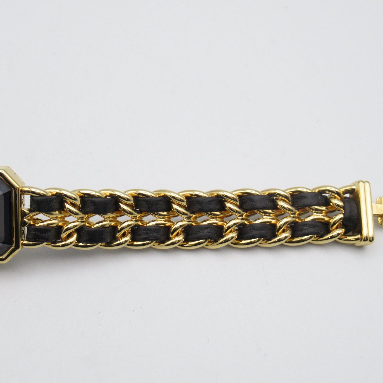 Chanel Premier L Women Watch Quartz Gp (Gold Plated) Leather Belt Black