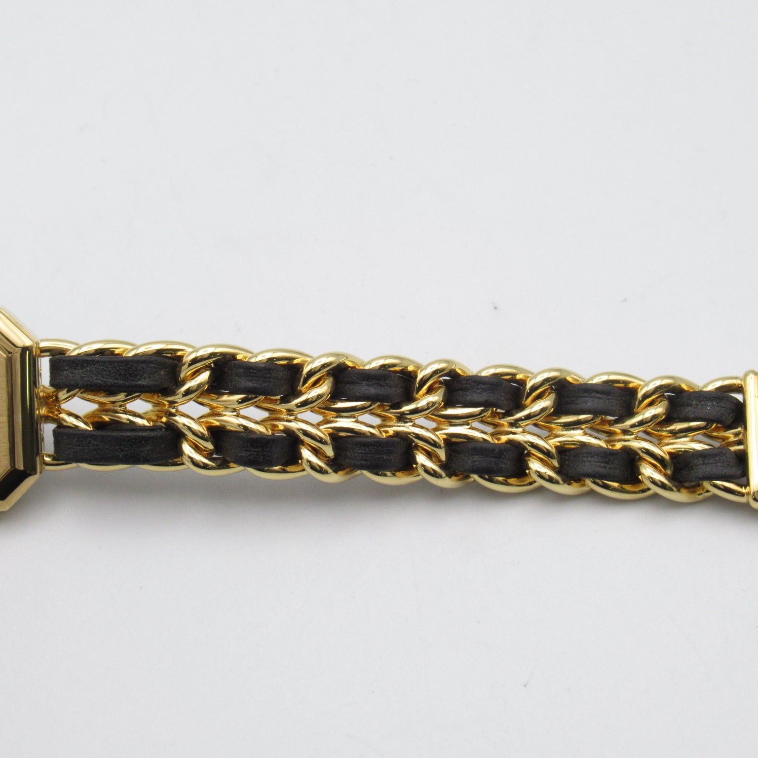 Chanel Premier L Women Watch Quartz Gp (Gold Plated) Leather Belt Black