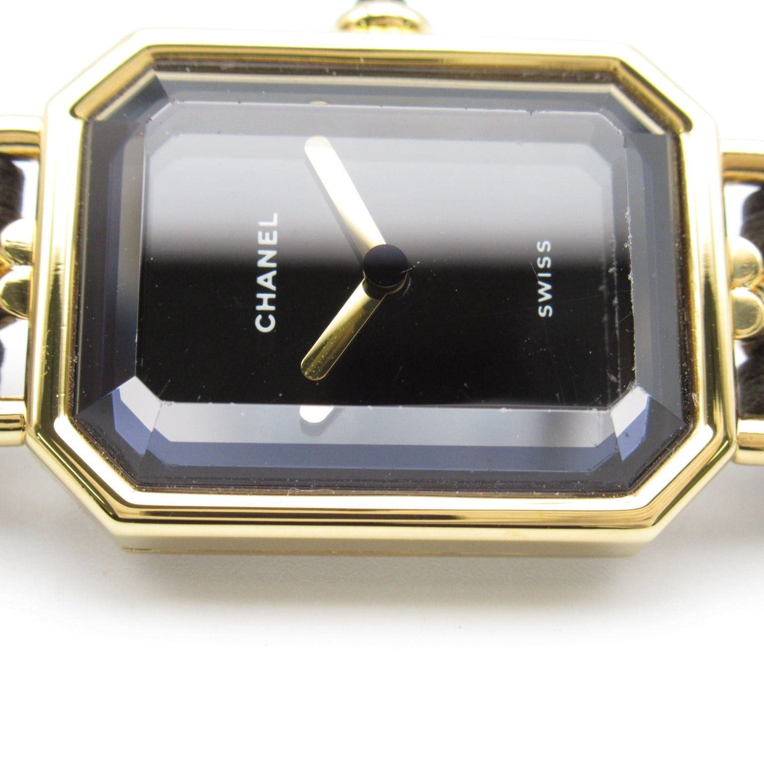 Chanel Premier L Women Watch Quartz Gp (Gold Plated) Leather Belt Black