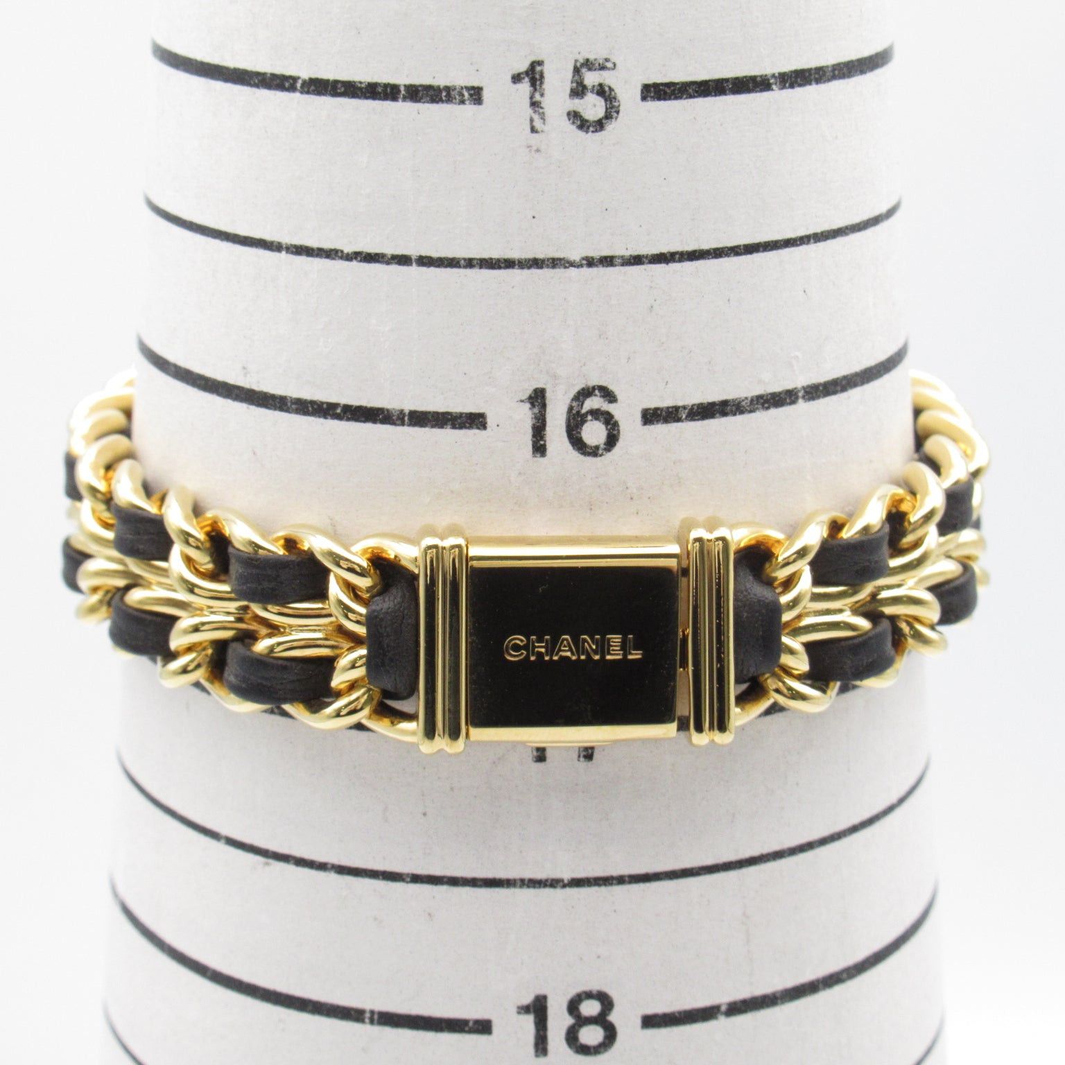 Chanel Premier L Women Watch Quartz Gp (Gold Plated) Leather Belt Black
