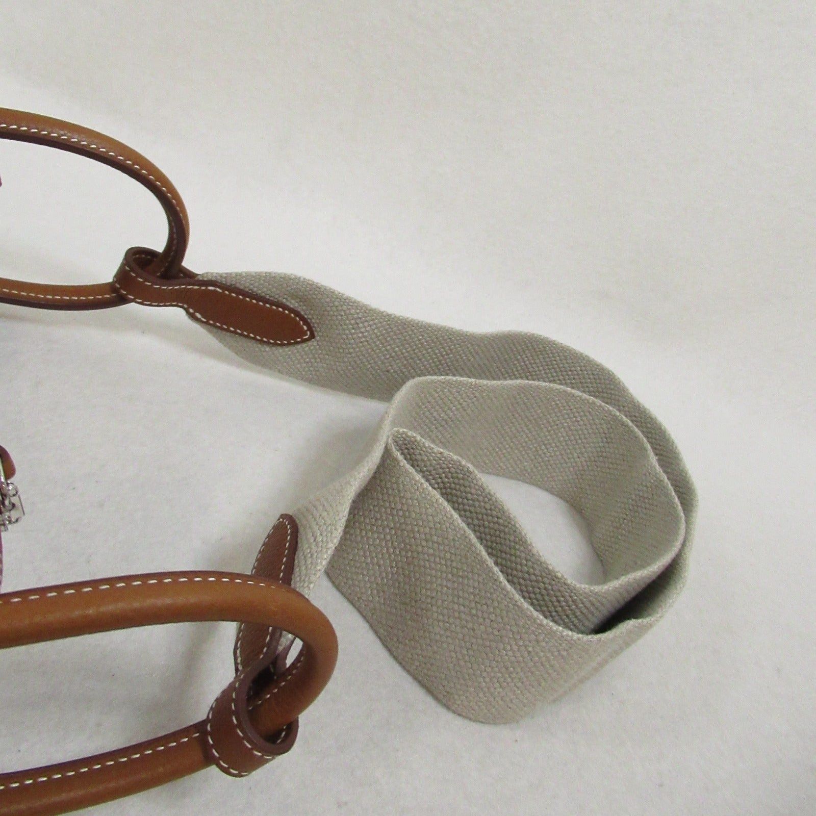 Hermes Hermes Lindy Mini Shoulder Bag Leather Toile Veau Barenia Brown Gold Silver Hardware B Stamp Size ONE SIZE - 8 Thumbnail